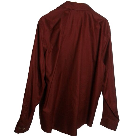 Mens XL Eddie Bauer Classic Fit 100% Cotton Button Up Shirt Rust Brown - Picture 2 of 3